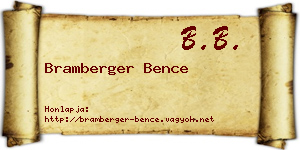 Bramberger Bence névjegykártya